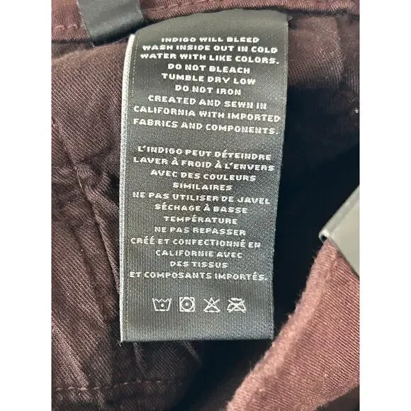 J Brand Kane Straight Fit Jean French Terry Burgundy Size 34 NWTs - Picture 10 of 13